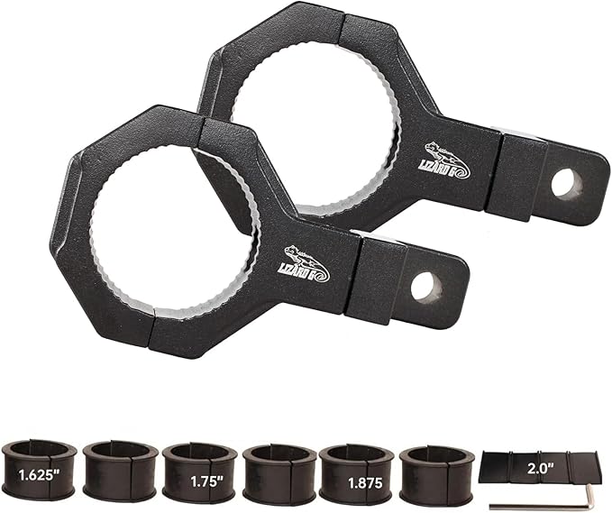 Roll Bar Adjustable Clamp for 1.625 to 2.0inch Bar,Universal 360 Degree Mount Tube Clamps 1.625"/1.75"/1.875"/2.0" for UTV ATV Roll Bars (2Pack)