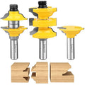 1/2 Inch Shank 3 Piece Router Extension Tenon Drill Bit Set for Entry Door Rails and Door Frame Wood Milling Cutter Door