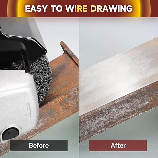 Abrasive Drawing Wheel Surface Conditioning Tool 40 Grit 120 x 100 x 19 mm Wire Drawing Polishing Burnishing Wheel for Wood Metal Surface Polishing 4.7"x 4"