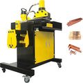 3in1 Electric Hydraulic Busbar Processor Busbar Bender 8" Cutter/Bender/Hole Puncher Cutting Punching Bending Machine for Copper, Aluminum for Iron, Copper, Aluminum 110V