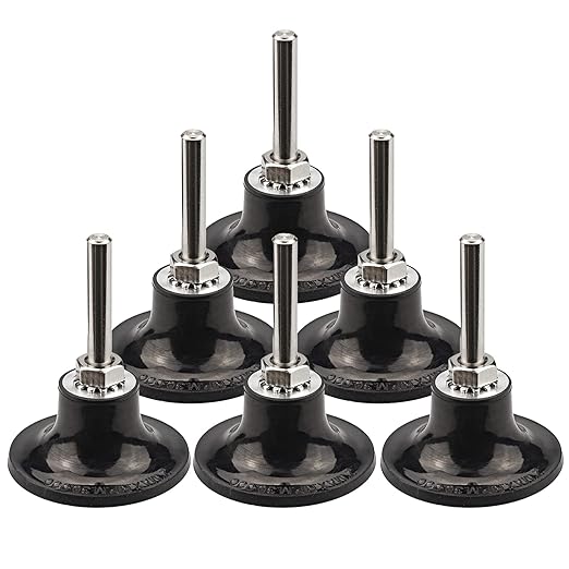 2 Inch Quick Change Disc Pad Holder, 6 Pack Lock Disc Holder, 1/4" Shank for Angle Die Grinder Attachments, Type R, for Polishing, Sanding and Surface Preparation