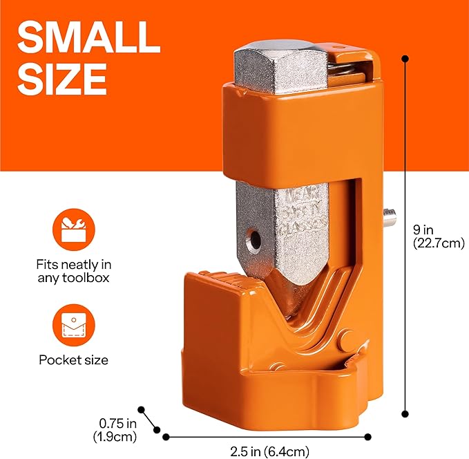 Wirefy Hammer Lug Crimper Tool - Cable Battery Wire Crimping Too Made with Hardened Stainless Steel - Accommodates Gauges from 8 AWG to 4/0