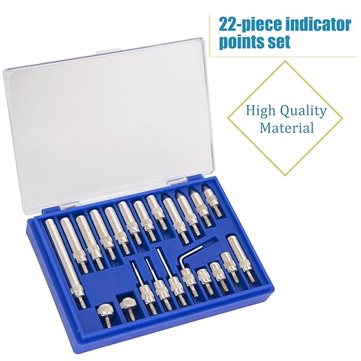 Dial Indicator with Magnetic Base and Point Precision Inspection Set, Dial Test Indicator Precision Measuring Gauge Tools Kit, Long Arm 0-1" Tester Gage Gauge 0.001"