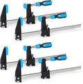 Bar Clamps for Woodworking 12 Inch,4 Pack Wood Clamps Adjustable and Release Quickly,Woodworking Clamps Throat Depth 2.5 Inch,Serrated Steel Rail,Bar Clamps Force 600 Lbs