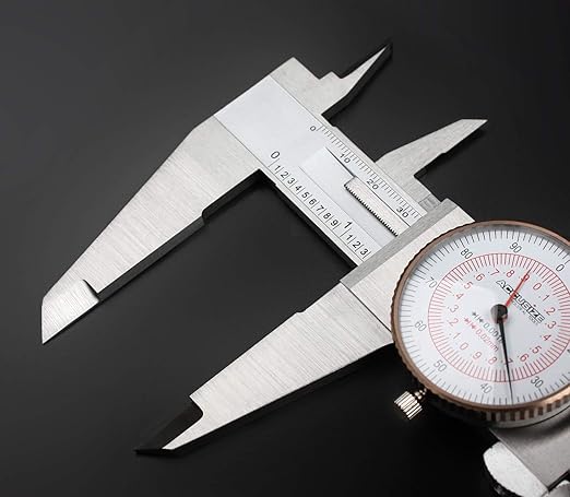 Accusize Industrial Tools 12'' by 0.001''/300mm by 0.02mm Dual Needle Precision Dial Caliper,Imperial/Metric, P920-S232