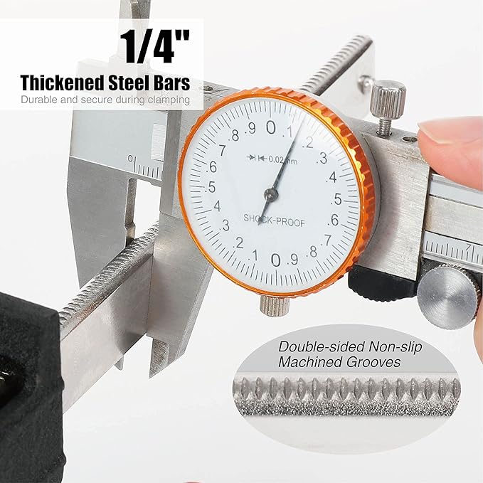 WORKPRO 6-Inch Steel Bar Clamps Set, 2-pack Quick-Release Clutch Style Bar Clamps with 2-1/2" Throat, Micro-Adjustment Handle and 600 lbs Load Limit, Steel F Clamp for Woodworking, Metalworking, DIY