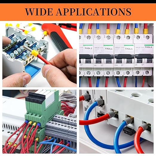 1800pcs Wire Ferrules Kit, AWG 22-7 Ferrule Crimping Kit Terminal Connector Wire Insulated Cord Pin Ends Terminals for Electric, Industrial