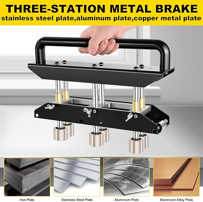 Three Station Edge Roller Bender 0-90° Bending Angle，Sheet Metal Bender Edge Roller 3 Station Design Edge Roller，Suitable for Sizes 29 to 22 Steel, Making 5/8 "to 4" (16 to 102 mm) Elbows