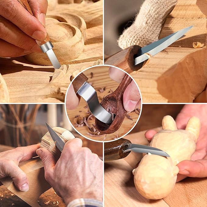 Wood Carving Kit Whittling Kit: 27pcs Wood Carving Tools Set with 4PCS Wood Carving Knives & 6PCS Detail Knive - Woodworking Tools Gift with Basswood Blocks Hobby for Beginners Adults Kids