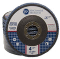 Benchmark Abrasives 4.5" Premium Zirconia Type 27 Flat Flap Discs Grinding Wheels for Sanding Stock Rust Removal Finishing Grinding Deburring Stainless Steel, 7/8" Arbor (100 Pack) - 120 Grit