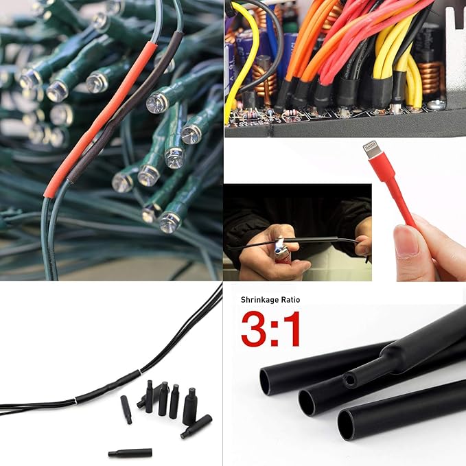 Nilight Heat Shrink 2:1 Electric Insulation Tube Kit 45mm Flame Retardant Wrap Cable Sleeve 270pcs 5 Colors 12 Sizes with Storage Box，2 Years Warranty