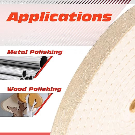 6x1x1 Inch Cotton Polishing Wheel, 150×25×12mm, 70 Plies