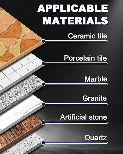 Diamond Tile Hole Saw Kit - 11Pcs 1/4'' X 2, 5/16'', 1'', 1-3/8'', 2'', 3'' Drill Bits, 4/5'' Drilling Milling Bit, 2'' Beveling Chamfer Bit, 2pcs Adapters for Porcelain Tile Ceramic Granite Marble