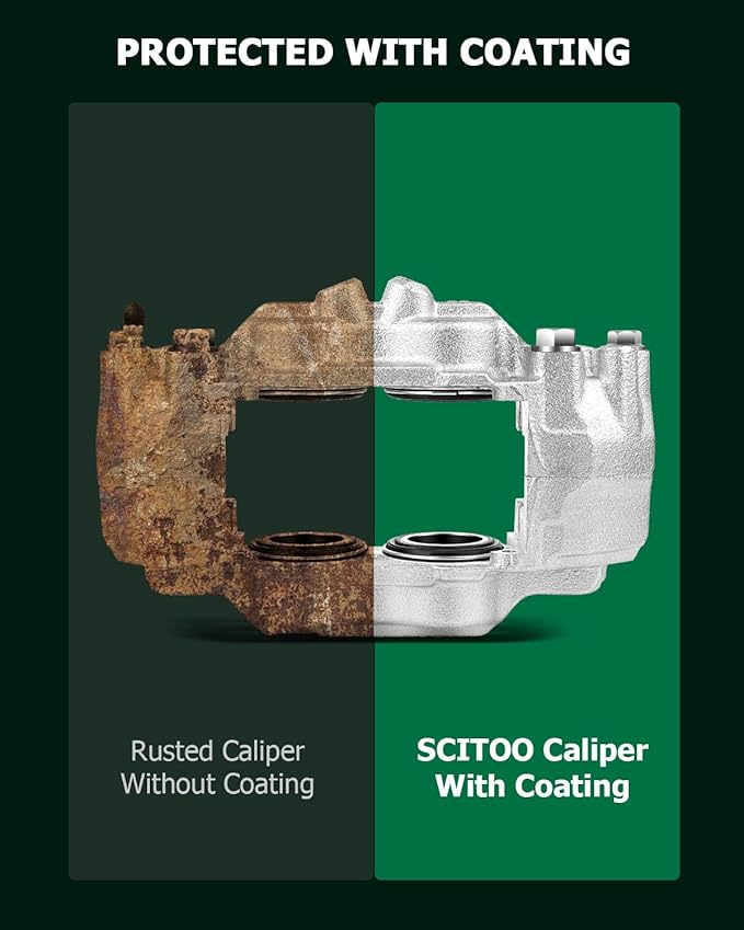 SCITOO Front Left Brake Caliper Without Bracket 19-2985 Compatible For Toyota 4Runner 2003-2009 For Toyota FJ Cruiser 2007-2014 For Toyota Tacoma 2005-2017 For Toyota Tundra 2000-2006