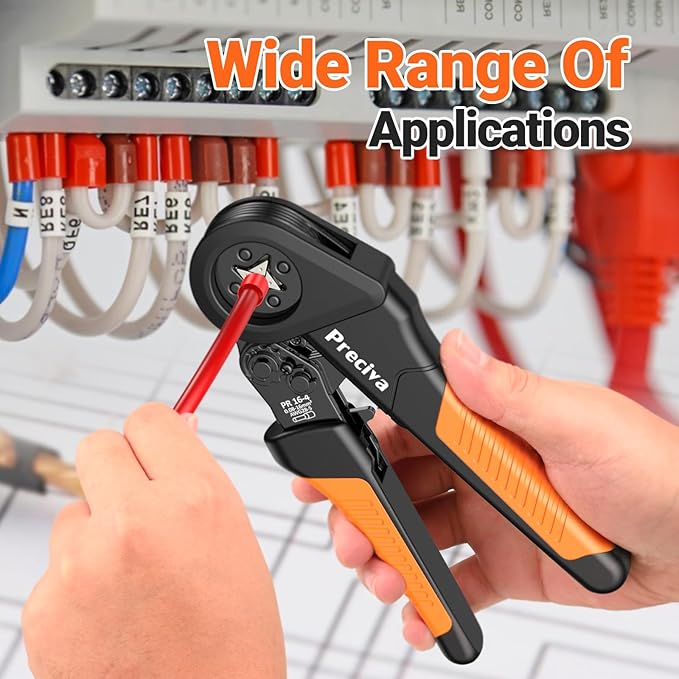 Preciva Ferrule Crimping Tool Kit with Portable Suitcase, Square Crimping Pliers for AWG 28-5 Ratchet Crimper with 1300 PCS Single & Dual Ferrule Connectors Wire Ferrules Terminals Kit