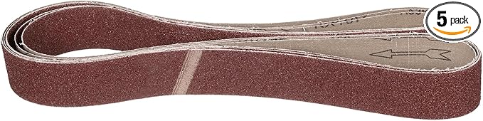 2 x 82 Inch Sanding Belt, 5 Pcs 36 Grit Knife Sharpener Belts Work Sharpening for Belt Sander Knife Carving Tool Metal Working