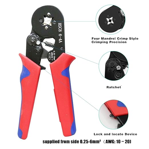 Two Sets of Pliers Terminals Kit, Includes Wire Stripper for AWG10-24 (0.2-6mm2) Coil, AWG23-7 (0.25-10mm²) Self-Adjustable Ratchet Wire Ferrule Plier and 1900PCS Wire Terminals for Electric,etc.