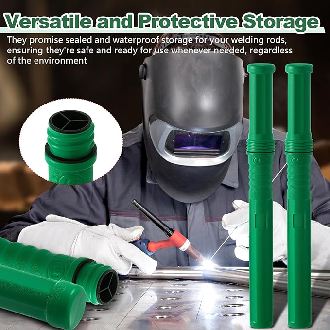 Tandefio 4 Pcs Welding Rod Storage Tube 40 Inch Tig Rod Storage Canisters Welding Electrode Holder Airproof Waterproof Container(Green)