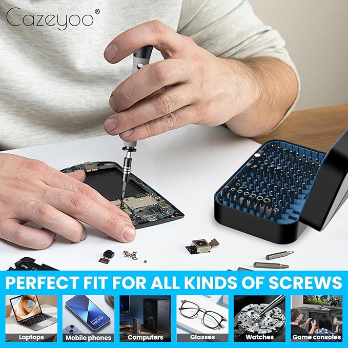 150 IN 1 Precision Screwdriver Set, 120 Bits Full Range Small Screwdriver Set, Magnetic Mini Repair Tool Kit for Ring Doorbell, Laptop, Switch, PS5, Xbox, Macbook, iPhone, Watch, Glasses - Navy Blue