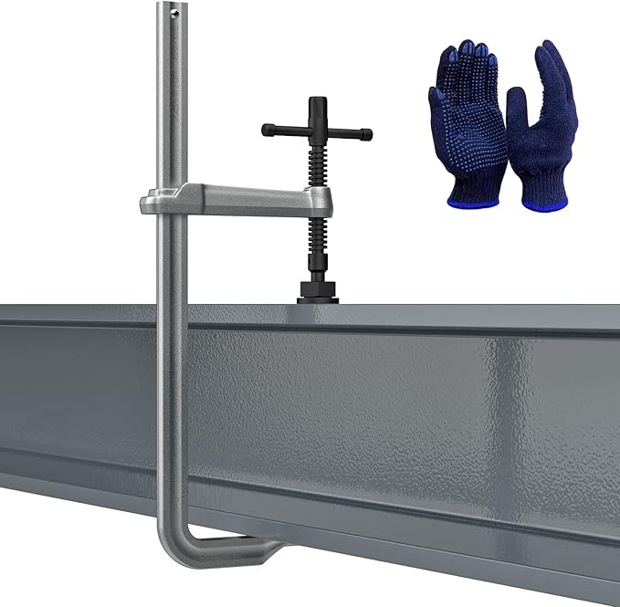 Heavy Duty 16" Inch F-Clamp w/Replaceable Pad, 5-1/2-Inch(140mm) Deep Throat, Drop Forged Steel F Style Bar Clamps for Welding, Bar Size 1-1/5" * 3/5", 2900LB Clamping Force
