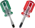 Buspoll Stubby Screwdriver – Compact Short Screwdriver for Tight Spaces, Durable Chrome-Plated Steel Construction, Easy to Use, Versatile Tool.