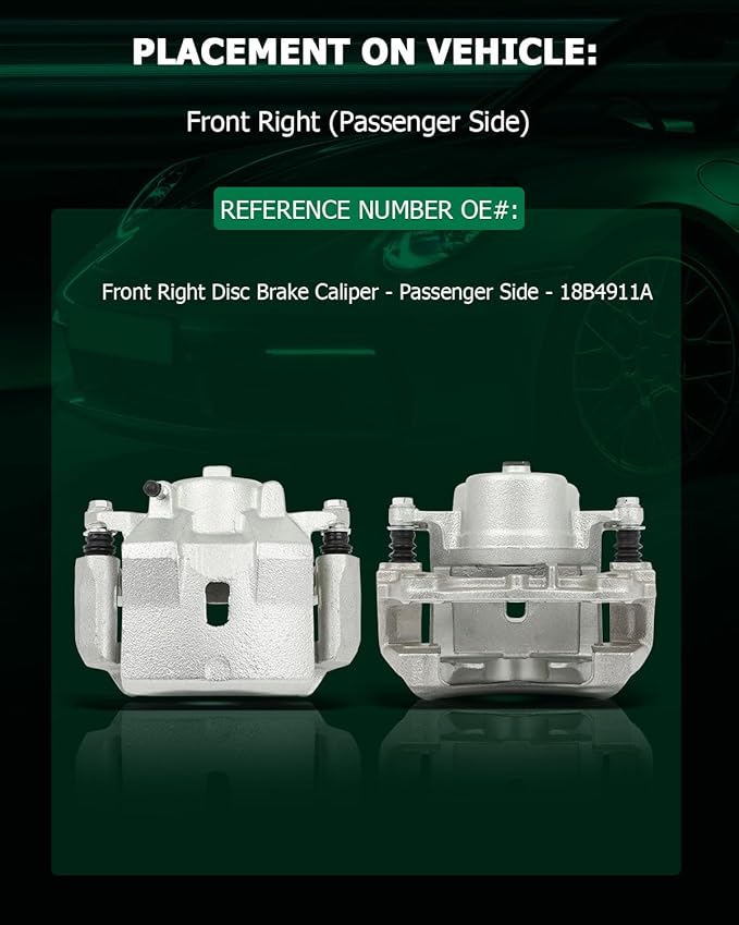 SCITOO Front Right Brake Caliper With Bracket 18B4911A Compatible For Chevy Malibu 04-12, For Pontiac G6 05-10, For Pontiac Solstice 06-09, For Saturn Aura 07-09, For Saturn Sky 07-10