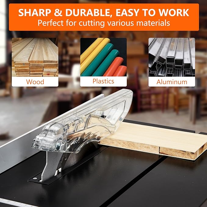 Table Saw for Jobsite, 8-inch 6.7-Amp Copper Motor, Cutting Speed up to 3576RPM, 24T Blade, Compact Portable Table Saw Kit with Sliding Miter Gauge DIY Woodworking and Furniture Making, Grey