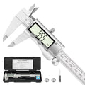 Digital Caliper Measuring Tool, 6 Inch Stainless Steel Vernier Caliper Digital Micrometer with Large LCD Screen, Auto-Off Feature, Easy Switch from Inch Metric Fraction