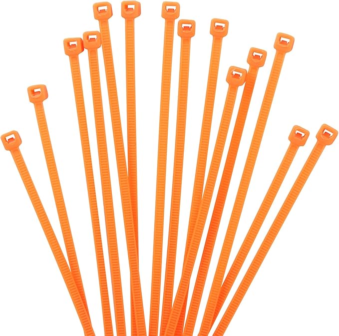 XINGO 1000 PCS 4 inch Cable Zip Ties, 18lb Strength, Small Tie Wraps Self-Locking Nylon Zip Ties for Indoor and Outdoor Use (Orange)