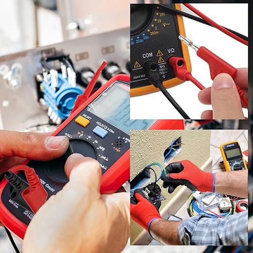 Sumnacon Multimeter Test Lead Set - 5Pcs Stackable Banana Plug to Test Hook Wire Cable Kit with Protective, Flexible Wire Leads for Electrical Testing 500V/5A 6.6Ft/2M