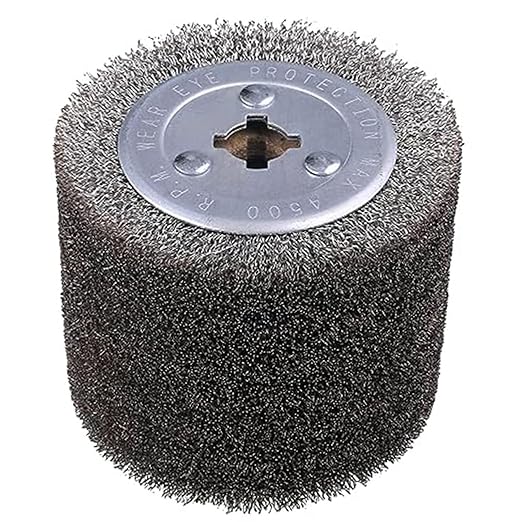 Surface Conditioning Tool Drum 4.7" x 4" Stainless Steel Wire Brush Drum (0.29mm Wire) Abrasive Wire Wheel for Metal Surface Polishing Grinding Removing