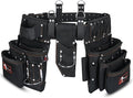 Daisy Leather PRO DL-101 Oil tanned Premium 25 pockets Heavy duty Tool Belt, Carpenter belt Pouch for Construction, Carpenter, Craftsman and Electricians workers, Black, X-Large