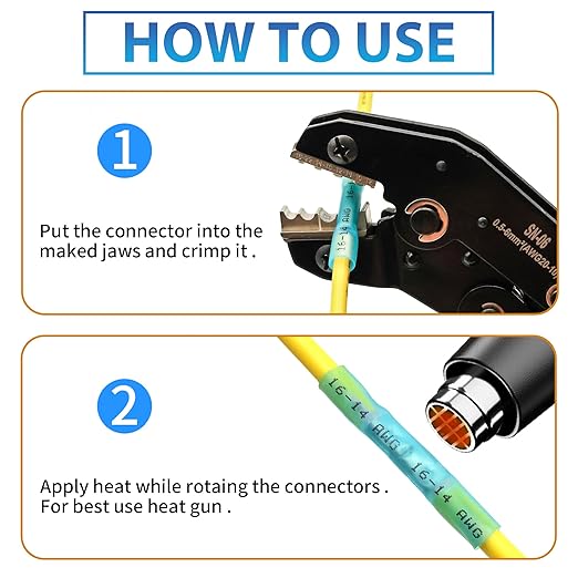 Heat Shrink Butt Connectors Kit - Waterproof Electrical Wire Splice Crimp Terminals for Automotive, Marine, Wiring (130Pcs)
