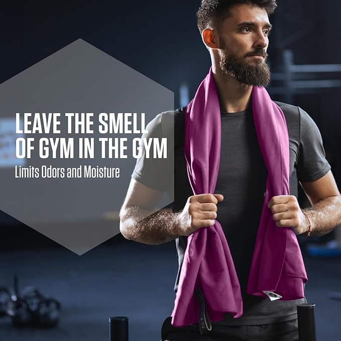 VENTURE 4TH Quick Dry Towel. Microfiber Travel Towel Ideal for Camping, Hiking, Backpacking, Gym. Lightweight & Fast Drying Travel Towels for Body. Compact & Easy to Pack - Purple Medium