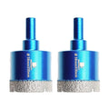 Dry Diamond Core Drill Bit Set,BRSCHNITT 2pcs/Pack 1 1/2 Inch (38mm) Diamond Hole Saw Core Drill Bit with Triangle Shank for Porcelain Tile Ceramic Stone Granite Marble