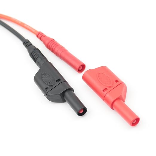 10Pcs Safety Fully Insulated Multimeter Test Leads 4mm Banana Plugs Male Stackable Connectors with Banana Jack Adapters