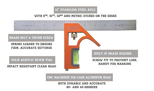 Swanson SVC133 12-Inch Savage Combination Square