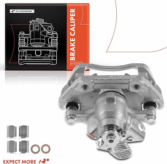 A-Premium Disc Brake Caliper Assembly with Bracket Compatible with Select Ford and Lincoln Models - Explorer 2011-2019, Flex/MKT 2010-2014, Taurus 2013-2019 - Rear Right Passenger Side