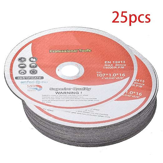 findmall 25 Pack 4" x.040 x5/8" Cut Off Wheel, Metal and Stainless Steel Thin Cutting Discs