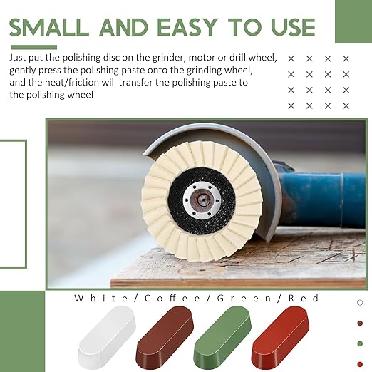 9 Pcs Felt Flap Disc Abrasives Buffing Polishing Wheel and Compounds Set 5 Pcs Wool Polishing Disc 4 Compound Wool Buffing Wheel Pad for Angle Grinder