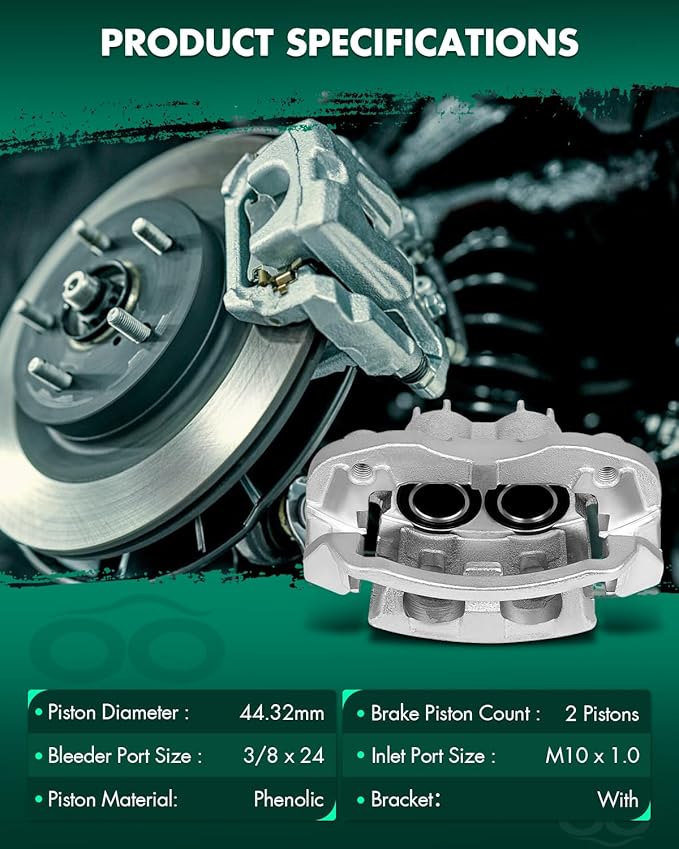 SCITOO Rear Brake Calipers With Bracket 18-B4752 18-B4753 Compatible For Ford For Excursion/F-250, For Ford For F-250 Super Duty 99-04 For Ford For F-350 99-04 For Ford For F-350 Super Duty 99-04