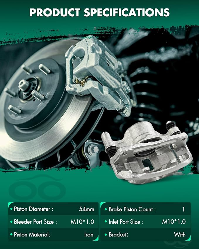SCITOO Front Left Brake Caliper With Bracket 19B1493 Fit For Hyundai For Accent 2000-2005,For Hyundai For Excel 1990-1994,For Hyundai For Scoupe 1991 1993-1995,For Mitsubishi For Precis 1990-1994