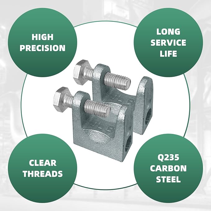 8Pcs Beam Clamp, 1" Jaw Opening Adjustable C Beam Clamps, Zinc Plated Iron Joist Jaw Clamp Tool, 1/2" Diameter Threaded Rod