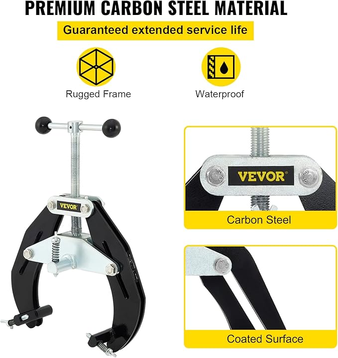 VEVOR Pipe Clamp, 2 to 6 in, High Strength Ultra Clamp with Quick Acting Screws, Steel Pipe Alignment Tool with Lightweight Design, Black