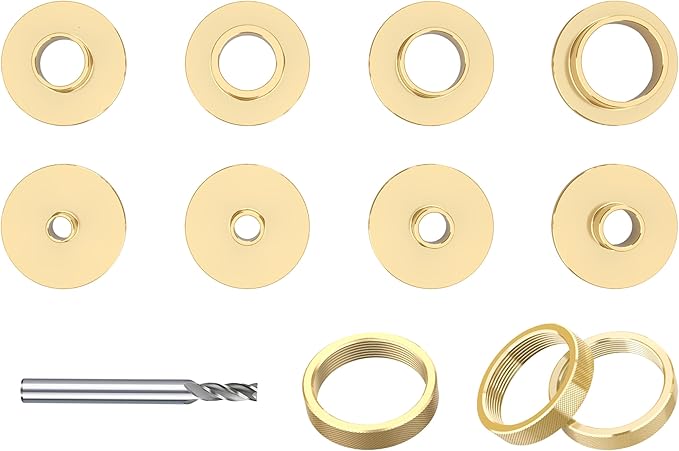 11 Pcs Premium Brass Router Template Guides Set - Fit Any Routers Sub-Base of The Porter Cable Style Router Bushing Guide Set with Carrying Case