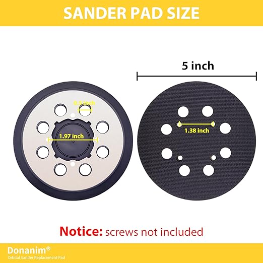 2 Pack 5 Inch Sander Pad Replacement, Metal Sander Backing Pad Compatible with DeWalt DWE6421 DWE6423 DCW210B, Sanding Pad for DWE64233 N329079 Random Orbital Sanders Parts