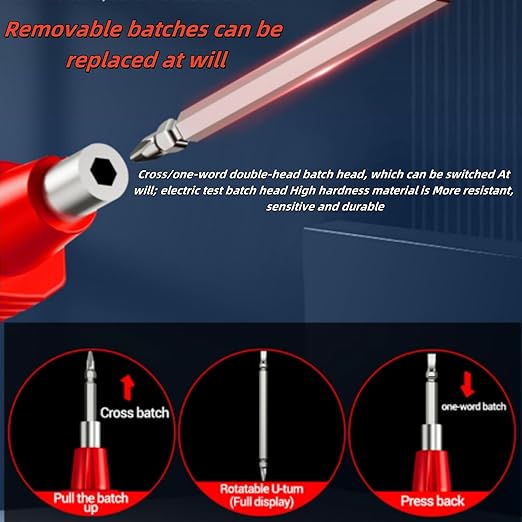 2 in 1 Digital Display Induction Test Pencil, Non-Contact Voltage Tester with LCD Display, Non-Contact AC Voltage Tester Pen, Smart Voltage Test Pen for AC/DC Circuit Detection (Black)