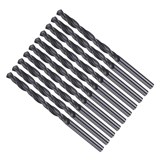 Drill Bit, 4.8mm Cutting Diameter, 4241 HSS Nitriding Black 118° Cutting Angle Versatile Jobber Bits - (Applications: for Drilling Plastic Wood Soft Metal), 10-Pieces