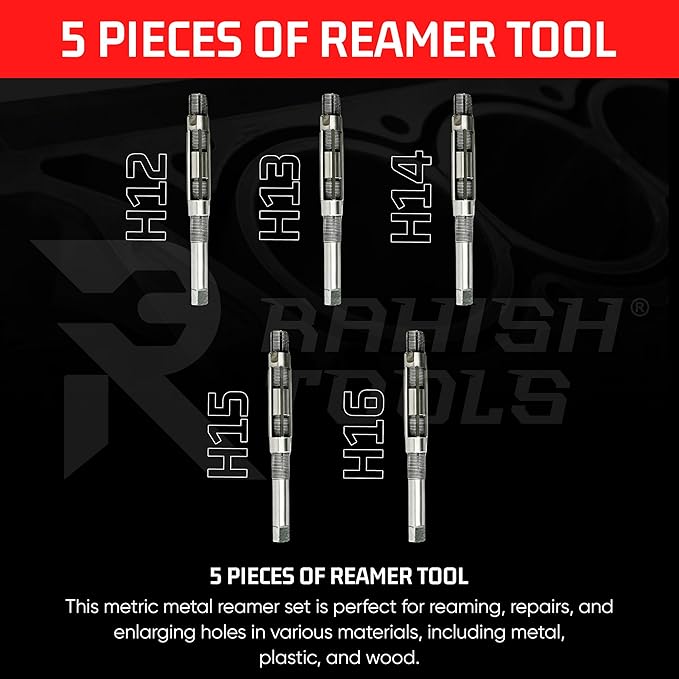 Adjustable Hand Reamer Tool H12 To H16 Sizes - 1-1/16" to 2-7/32" Reaming Tool for Precise Hole Finishing with Carbon Steel Blades - Hand Tools Reamers for Metal & Wood - 26.98mm-56.35 mm