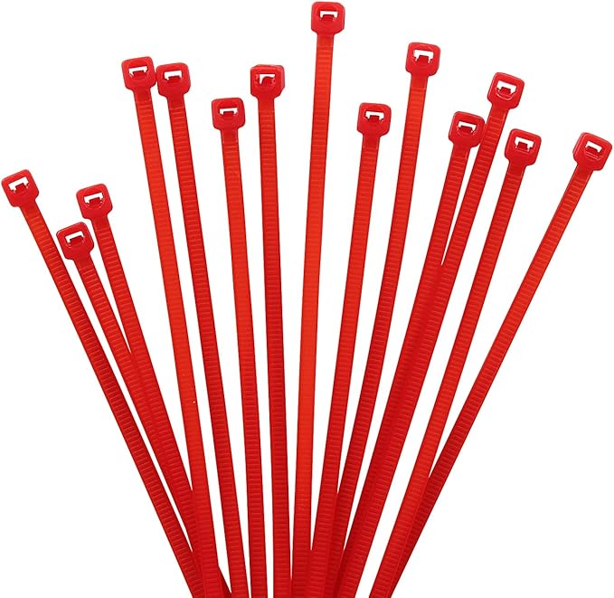 XINGO 1000 PCS 6 inch Cable Zip Ties, 18lb Strength, Small Tie Wraps Self-Locking Nylon Zip Ties for Indoor and Outdoor Use (Red)
